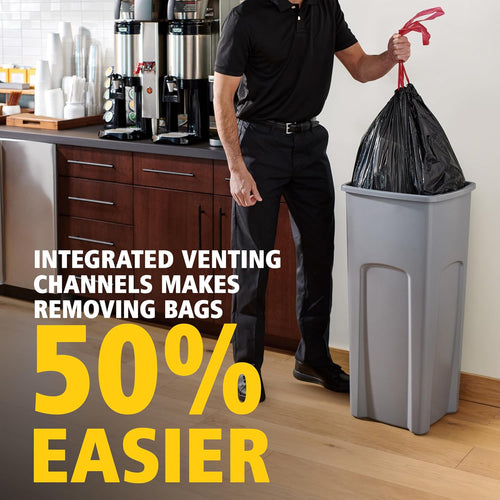 Gray Large Capacity Trash Can with Lid