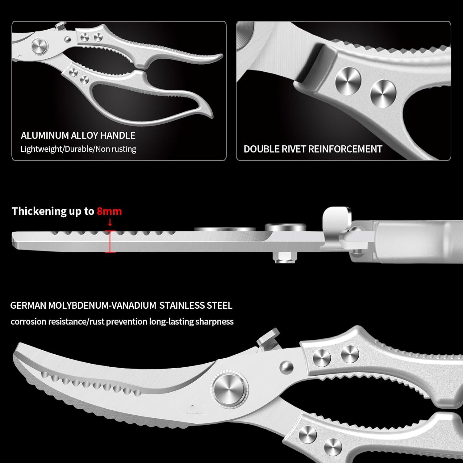 Non Slip Handle Meat Cutting Shears