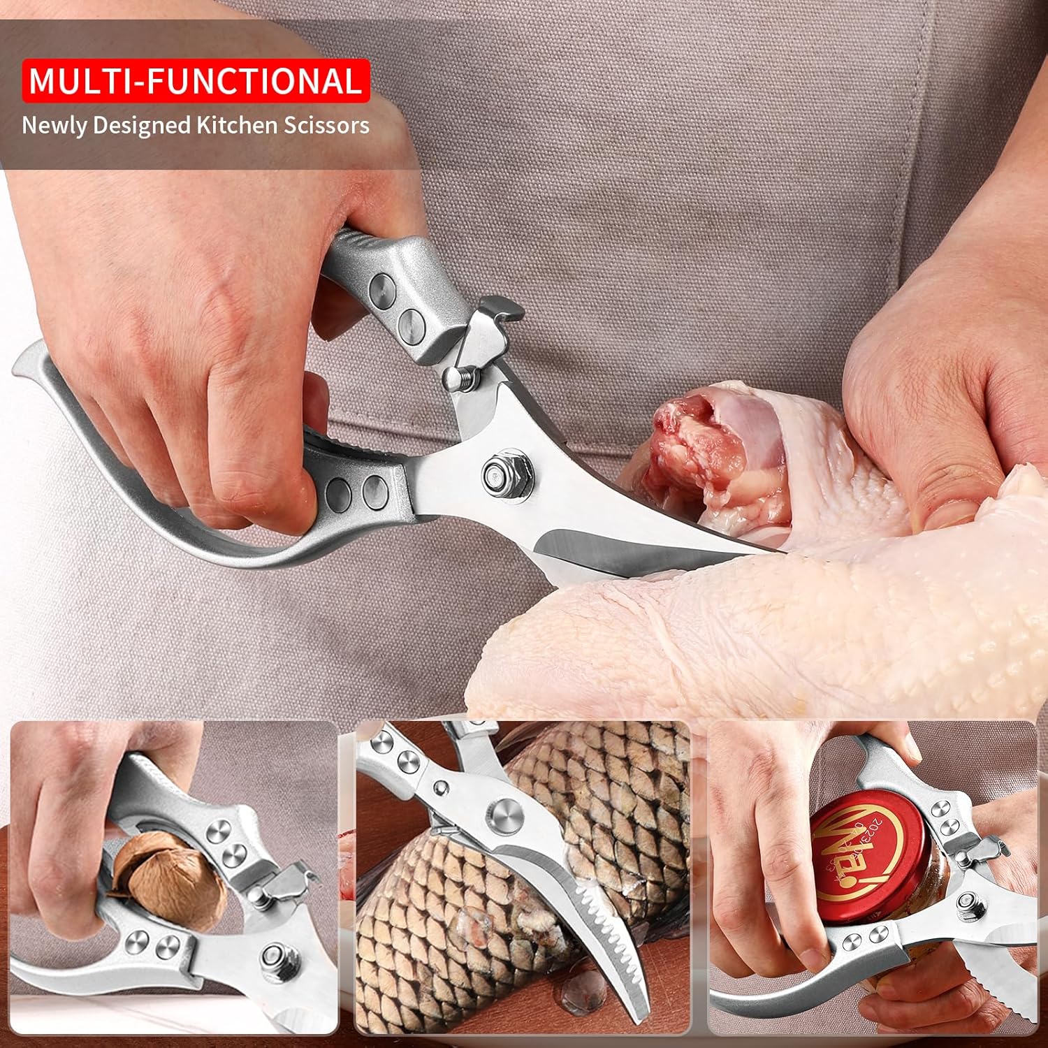 Non Slip Handle Meat Cutting Shears